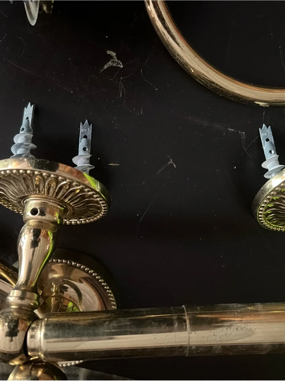 Brass Finish Towel Ring, Toilet Paper Holder, and Hooks Bath Accessory Set